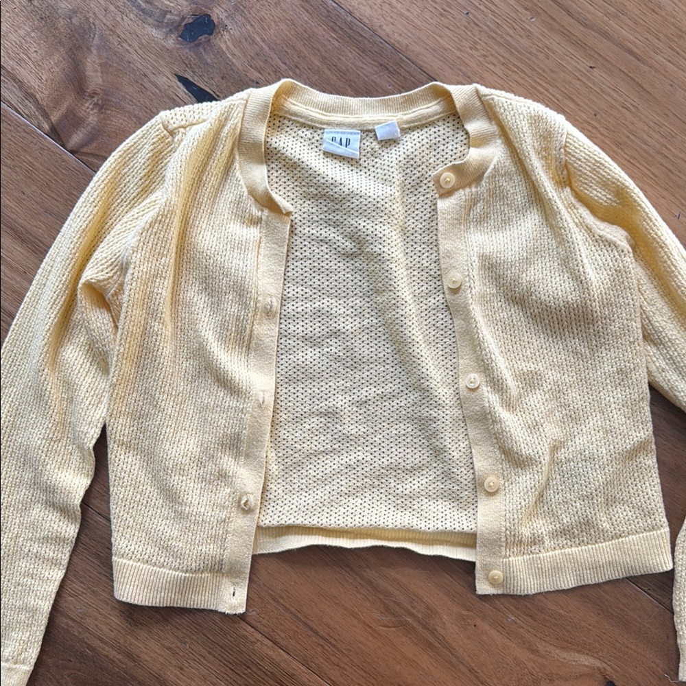 GAP Kids Yellow Cardigan Sweater-Gently Worn
